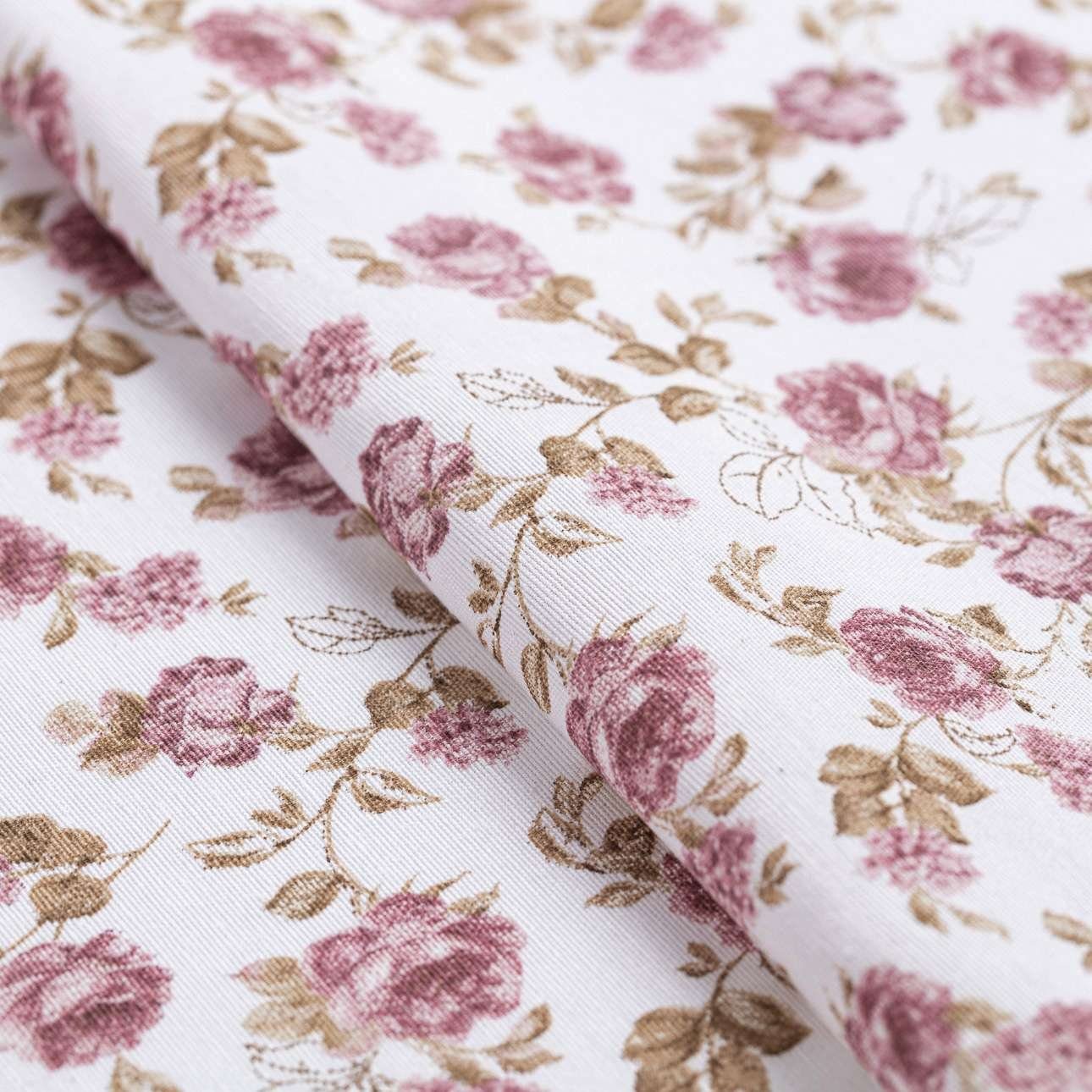 x cm, Kräuselband mit 40 Flowers, 130 Dekoria weiß-rosa Vorhang