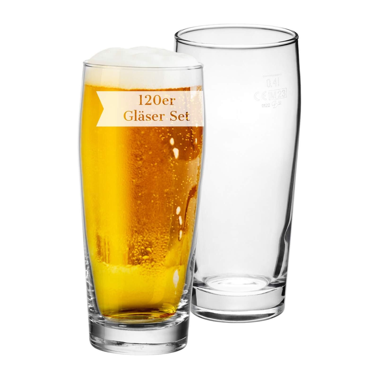 Bierglas Willi Becher geeicht 0,4 l 120er Set