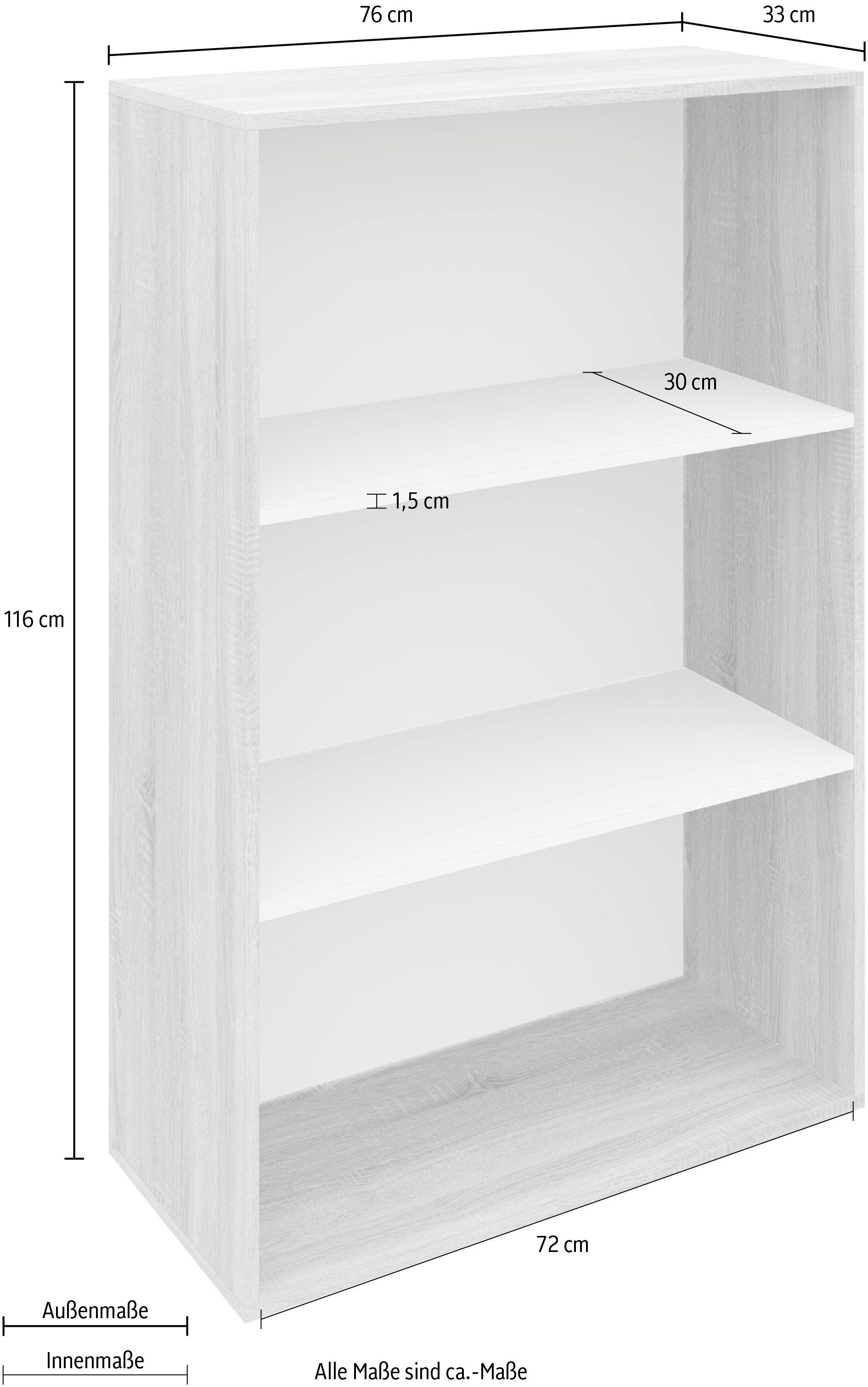 weiß-matt Möbel Räume Tom, Bücherregal Aktenregal geeignet für borchardt alle