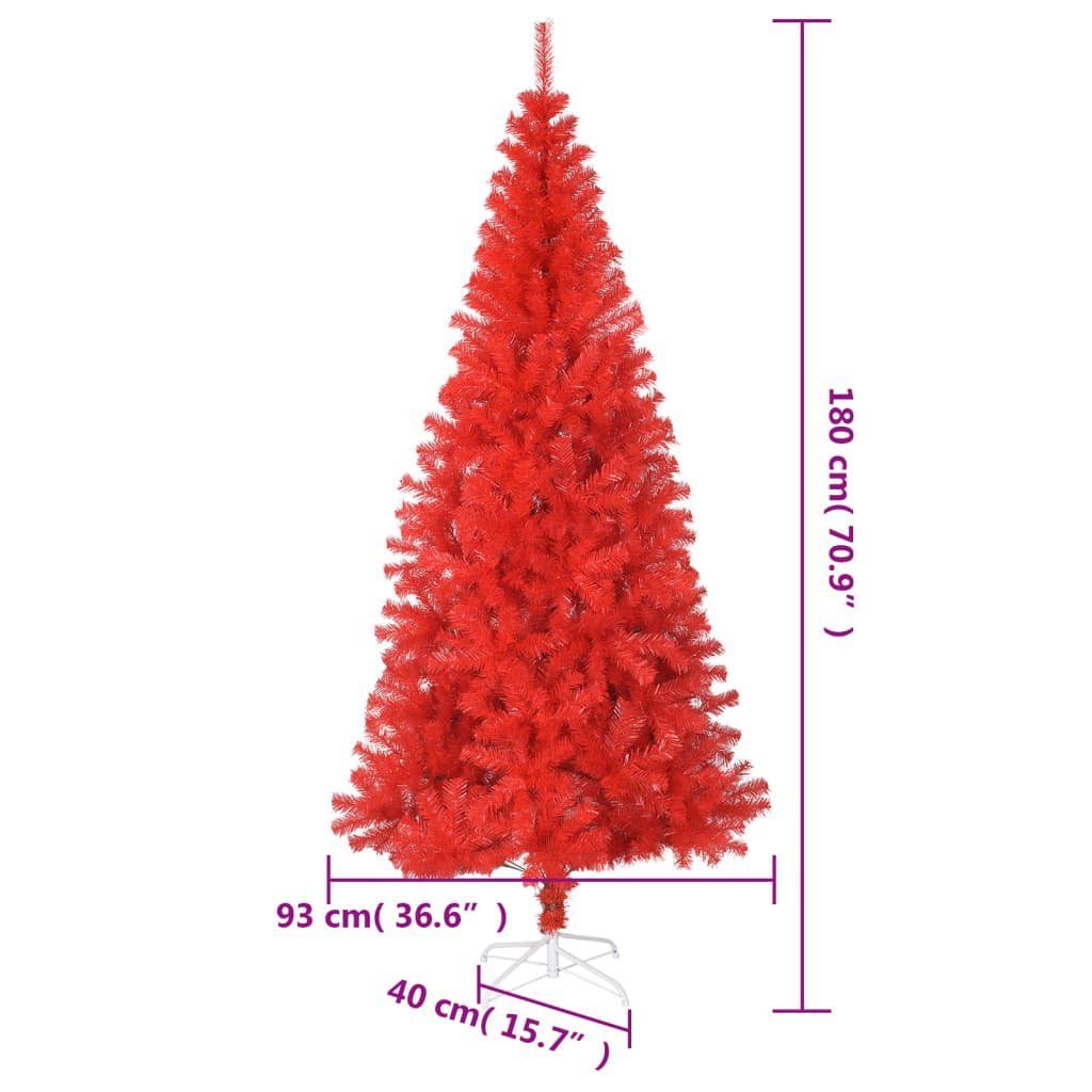 Weihnachtsbaum PVC Rot cm Ständer Künstlicher mit 180 furnicato