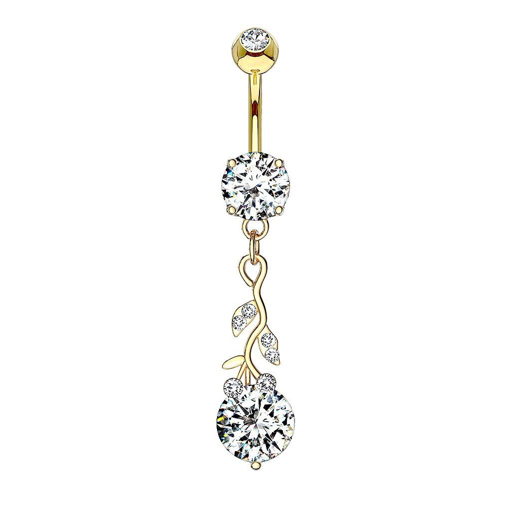 Taffstyle Bauchnabelpiercing Piercing Chirurgenstahl Kristall Blätter, günstig online kaufen