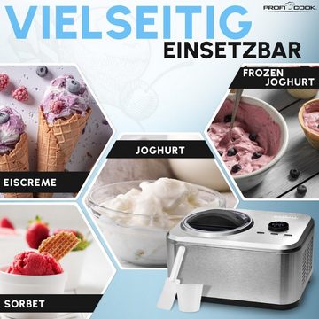 ProfiCook Eismaschine PC-ICM 1268, Eismaschine und Joghurtbereiter, Eis in 20 min.