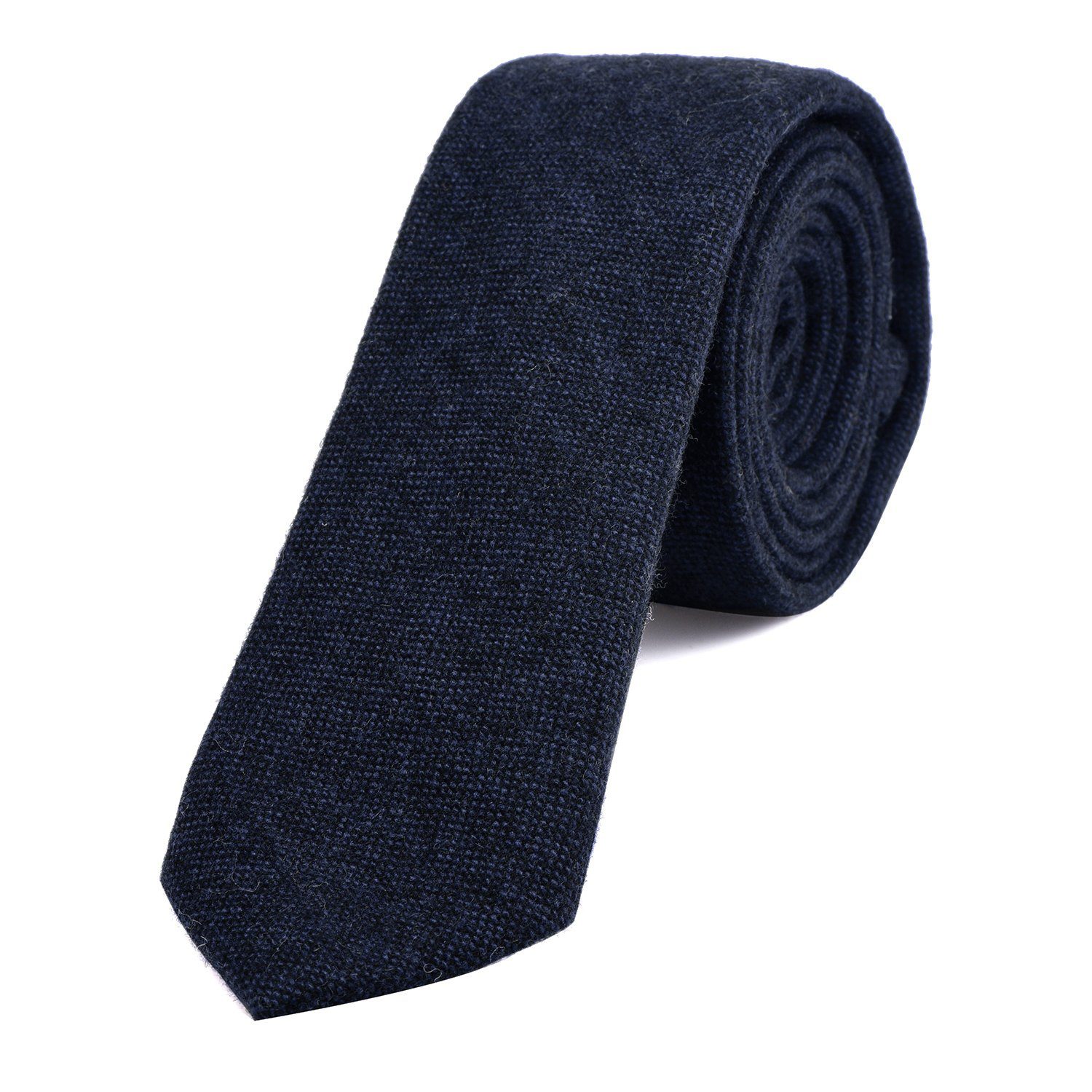 DonDon Krawatte Herren Krawatte 6 cm einfarbig kariert und gepunkt (Packung, 1-St., 1x Krawatte) Baumwolle, verschiedene Muster, für Büro oder festliche Veranstaltungen nachtblau