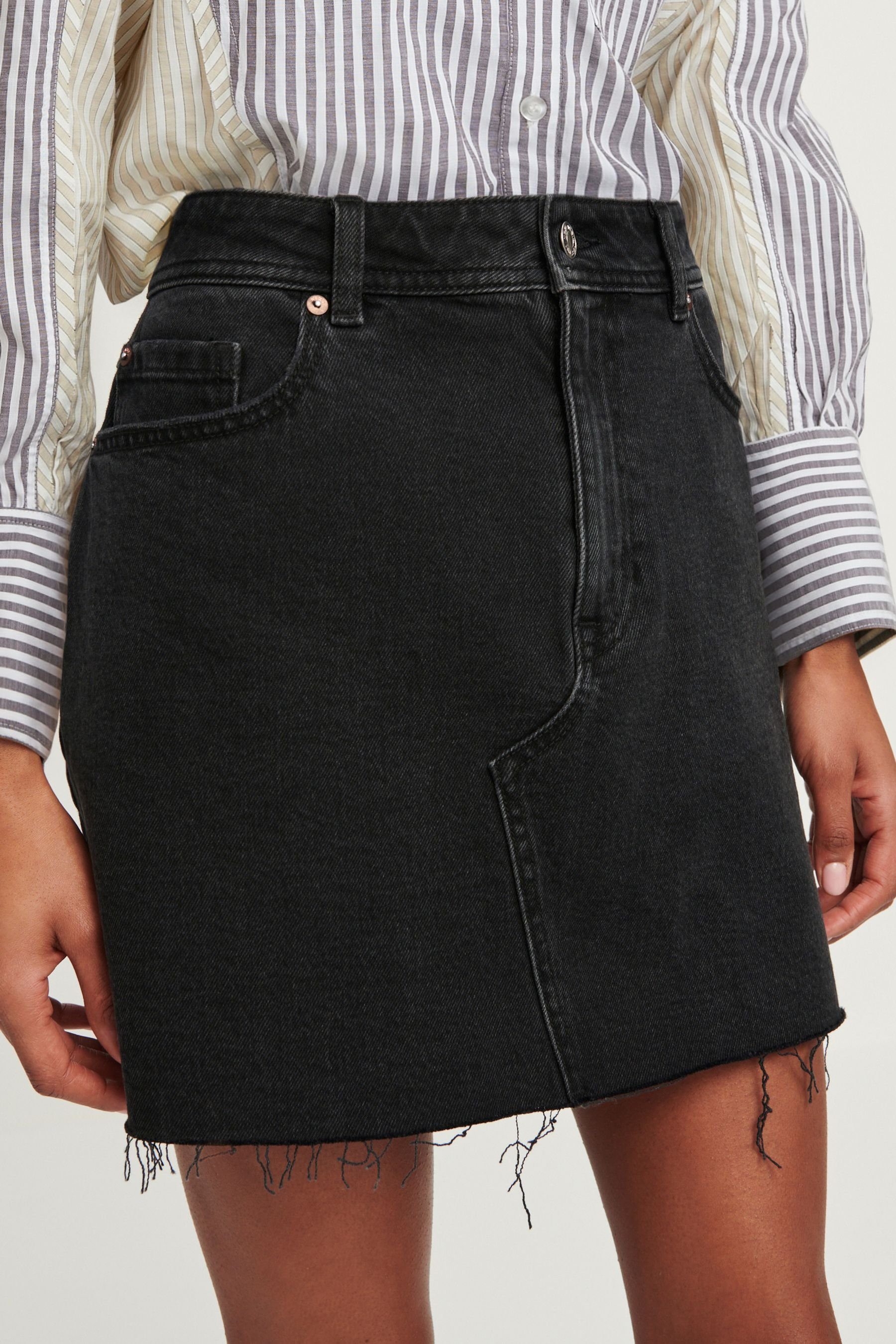 Next Jeansrock Jeansminirock mit offenem Saum günstig online kaufen