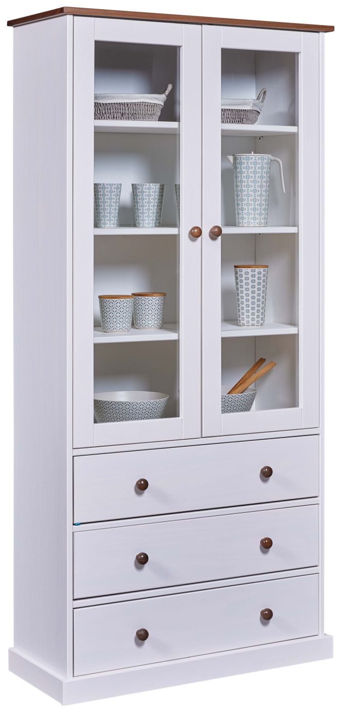 FURNARO Standvitrine Esszimmervitrine, Standschrank, 90 x 38,4 x 190 cm