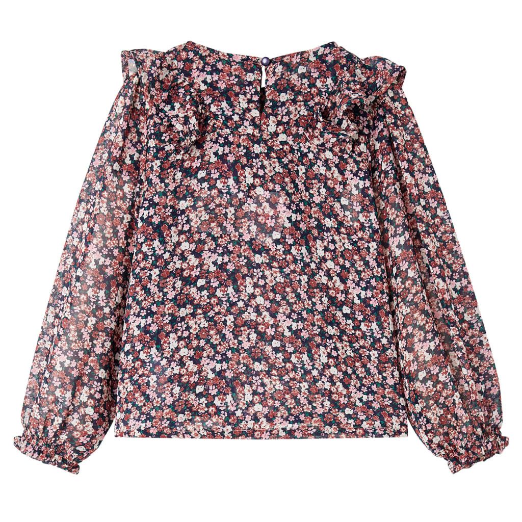 vidaXL Langarmbluse Kinder-Langarmbluse Dunkelrosa 116