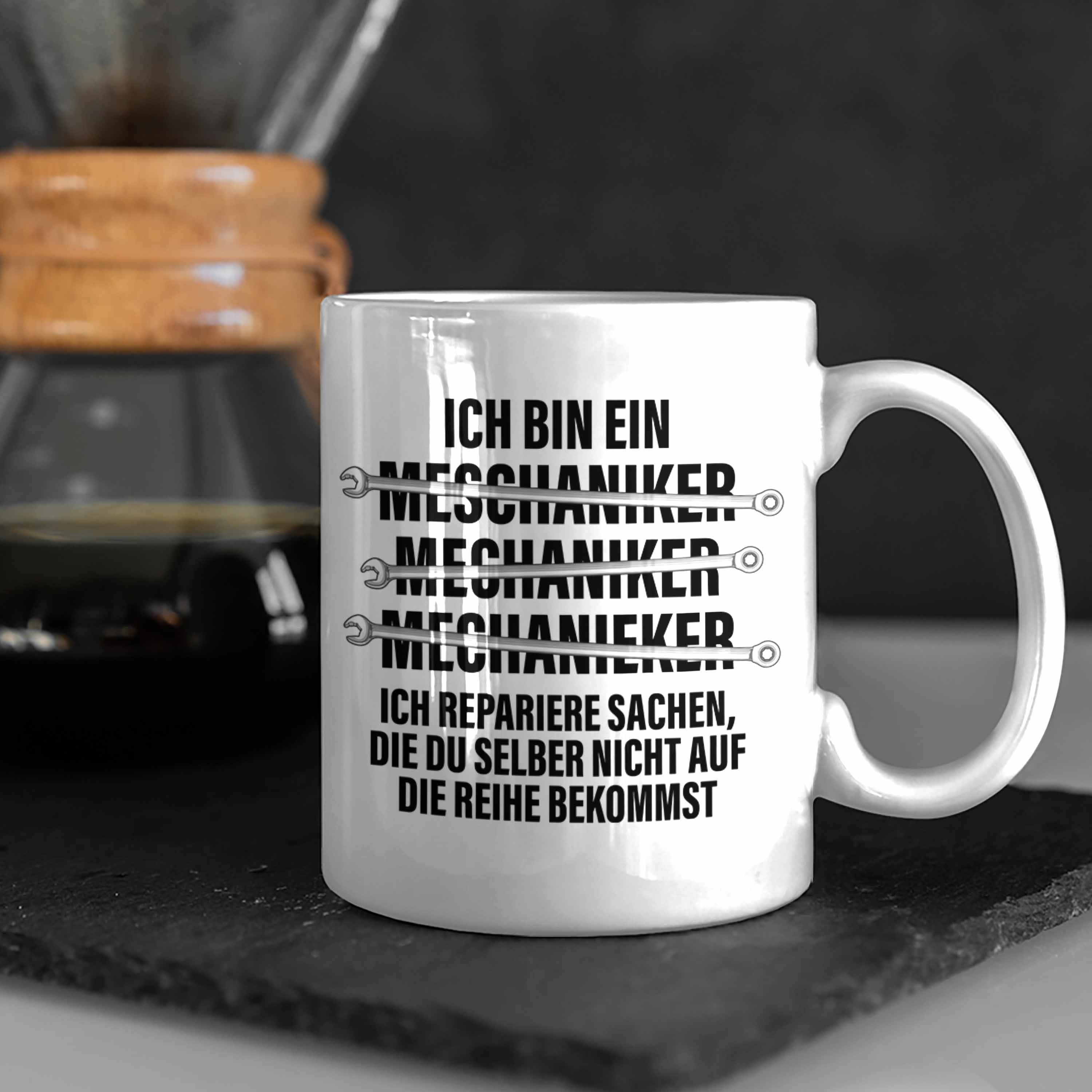 Trendation Tasse KFZ Geschenk Tasse Trendation Weiss Lustig - Mechaniker Tasse Automechaniker Werkstatt