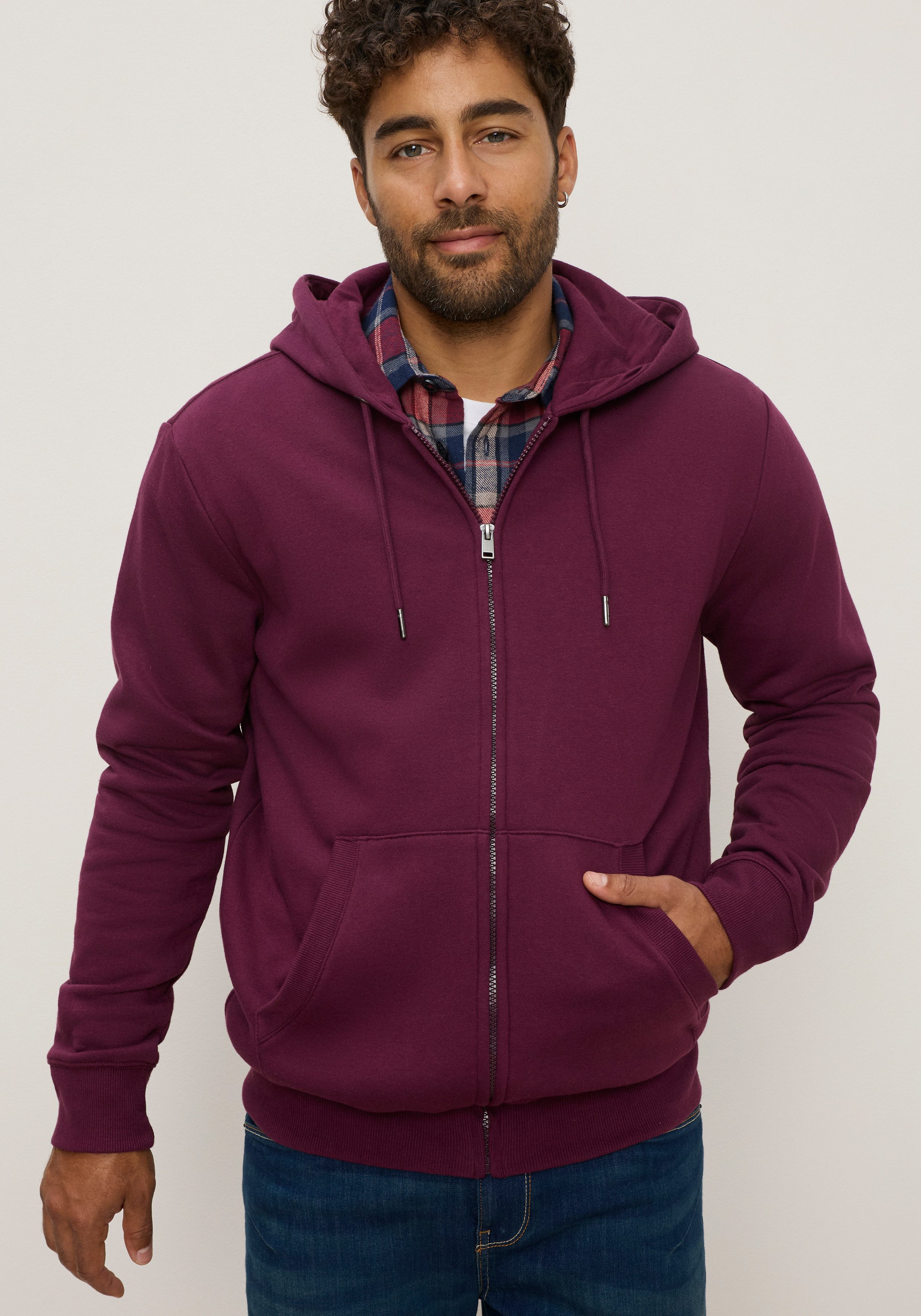 Man's World Kapuzensweatjacke mit Kapuze und Kordelzügen, normale Passform