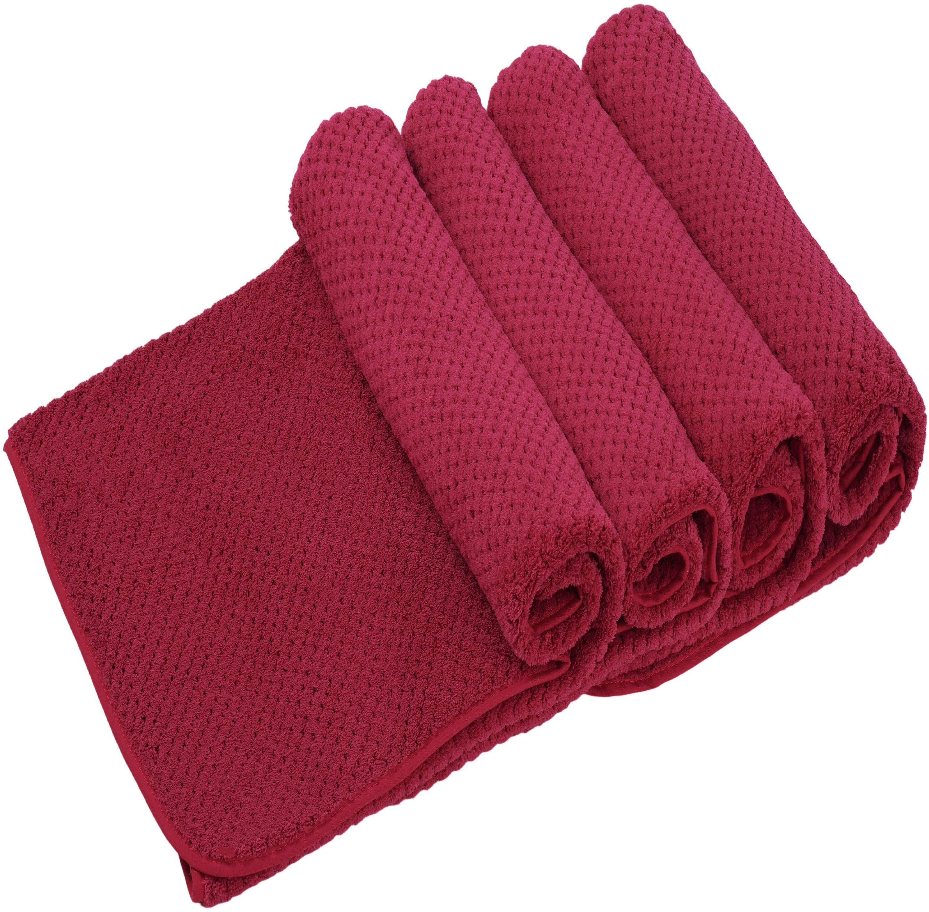 OTTO home Handtücher Parris, Serie, ideal als Sporthandtuch, Reisehandtuch, Strandtuch, Microfaser (6-St), sehr leicht, kompakt, schnelltrocknend, Mikrofaser, mit Waffelmuster
