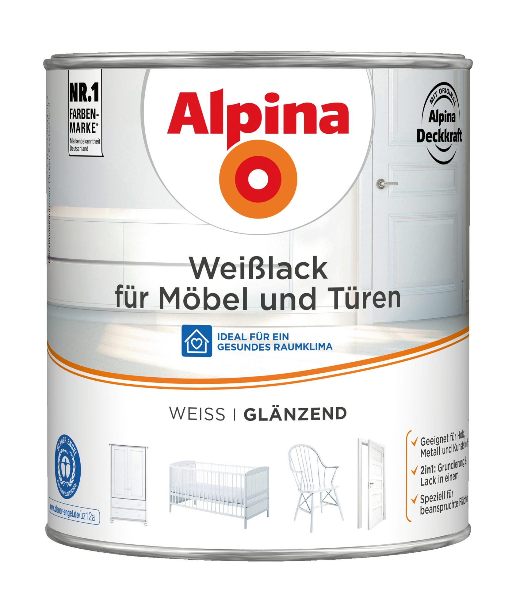 Alpina Weißlack Weißlack für Möbel und Türen