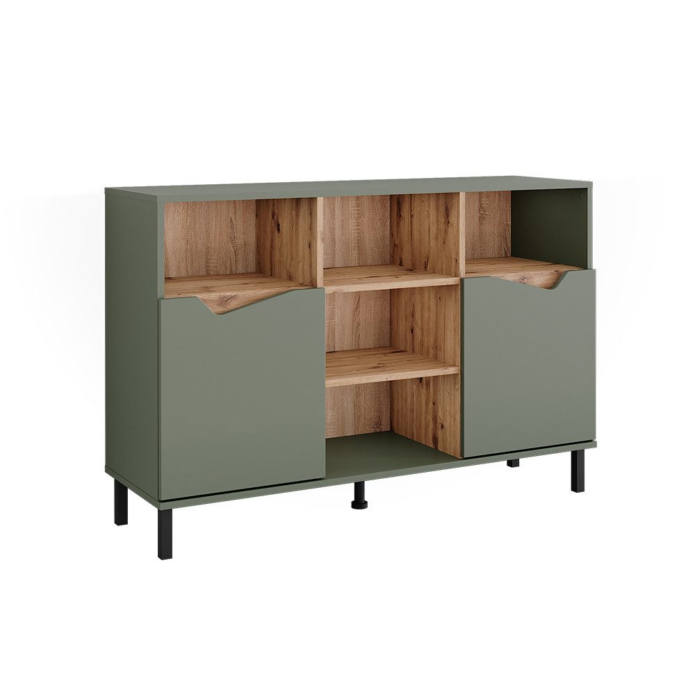 Vicco Kommode Marelle, Grün/Artisan, 120 x 81.3 cm mit 2 Türen (1 St)
