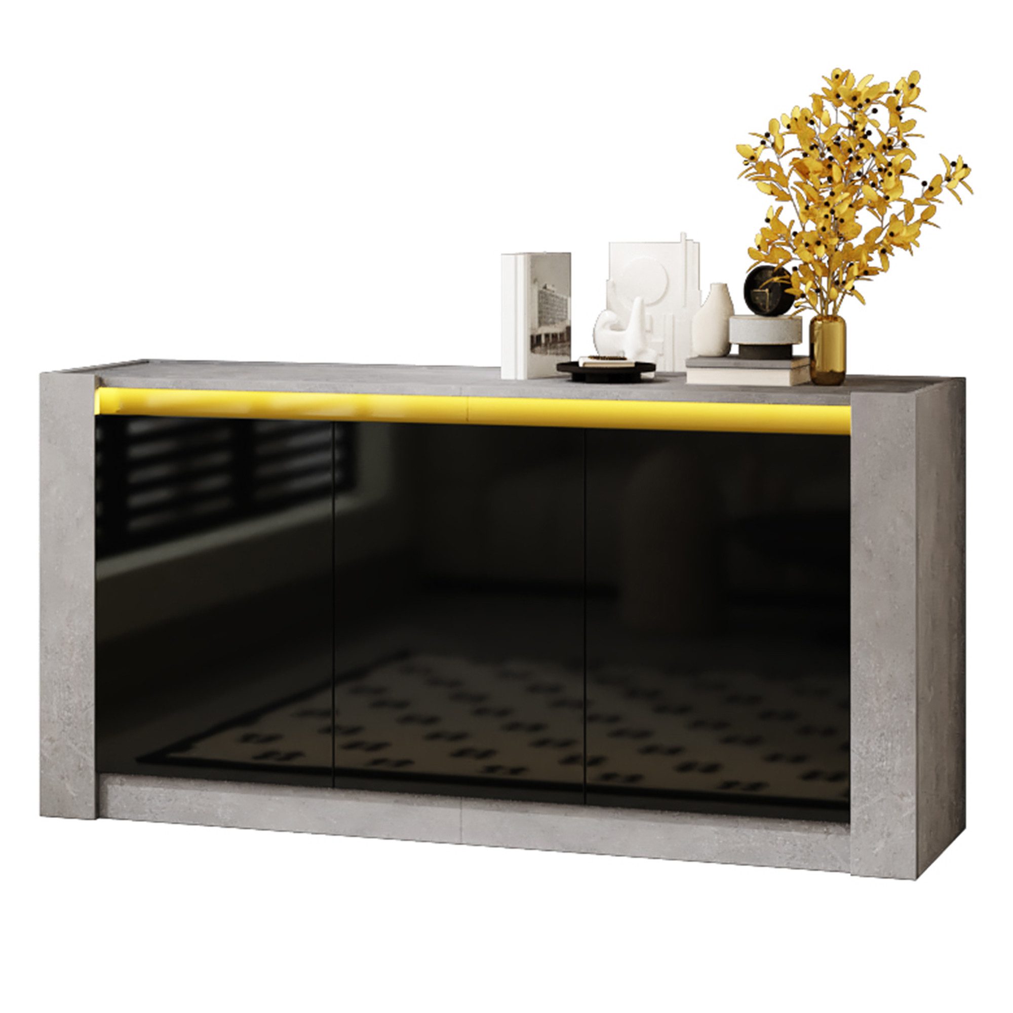 OKWISH Sideboard Hochglanz farblich passender Kabinett günstig online kaufen