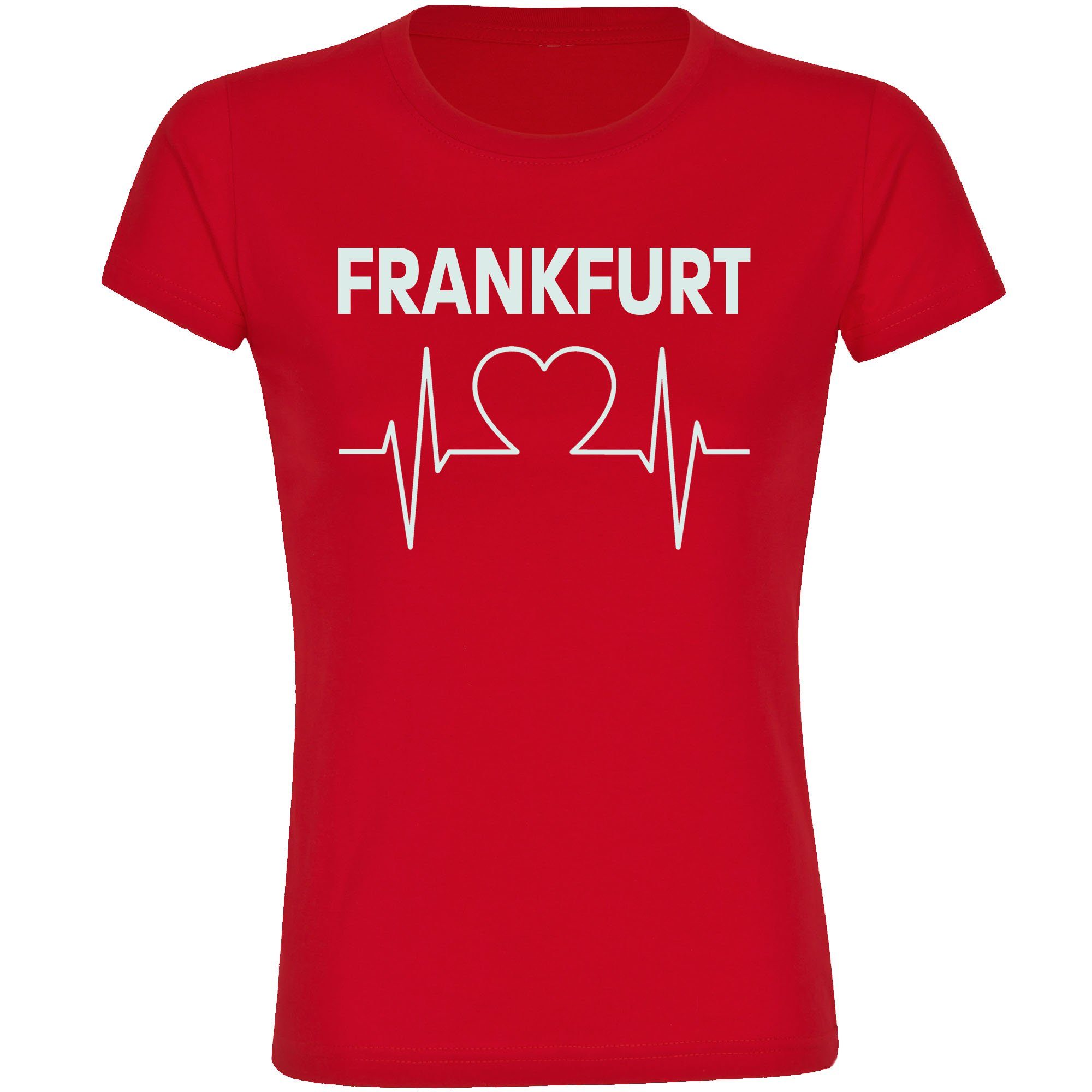 multifanshop T-Shirt Damen Frankfurt - Herzschlag - Frauen