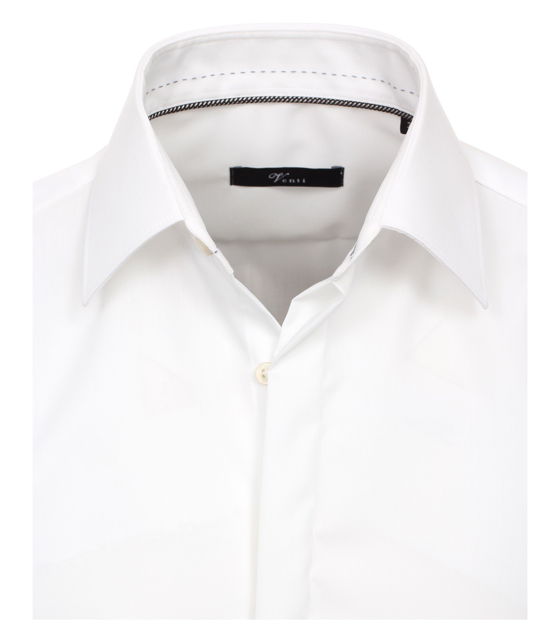 VENTI Smokinghemd Festliches Bräutigam Hochzeitshemd Langarm Kentkragen Uni Umschlagmanschette modern fit, weiß HL89, 43 – Bild 4 von 5