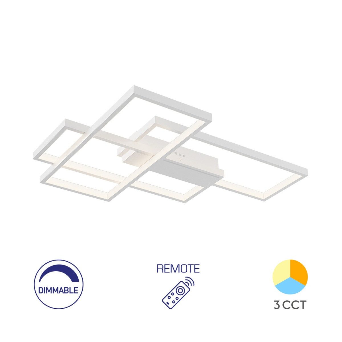 Braytron LED Deckenleuchte LED Deckenleuchte Dimmbar mit 3CCT Farbwahl 65W Fernbedienung, LED fest integriert, 3IN1, Stufenlos dimmbar, Farbwechsel, Fernbedienung