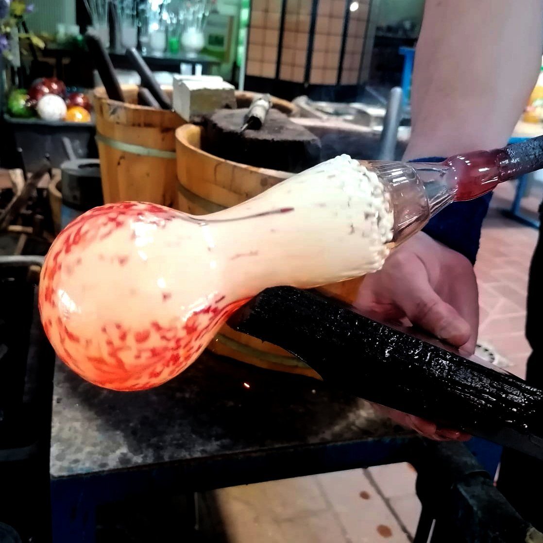 Lauschaer Glas Blumenständer Rosenkugel Gartenkugel mit Granulat handgefertigt, reine Handarbeit und mundgeblasen – Bild 5 von 5
