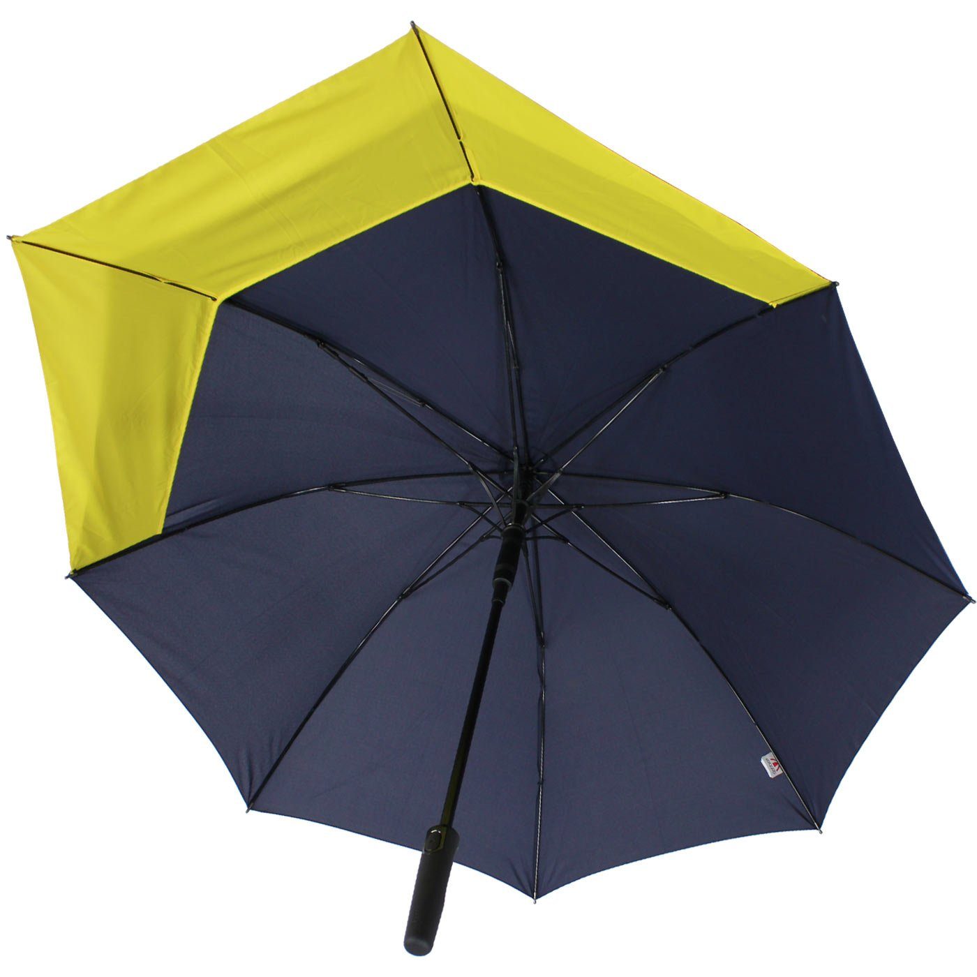sich Schutz vergrößert mit doppler® beim Fiberglas vor Regen für Move to XL, Langregenschirm Öffnen mehr navyblau-gelb - Auf-Automatik