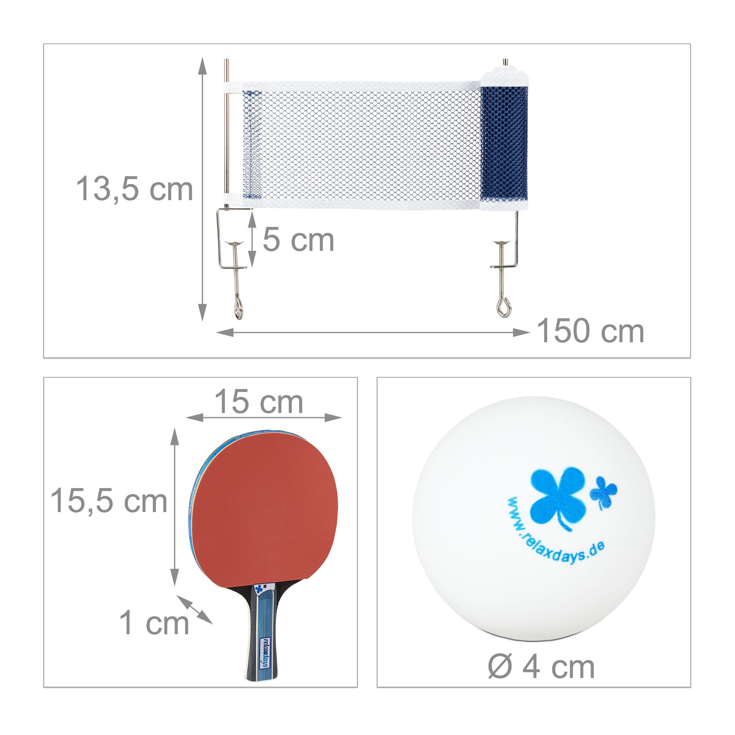 Relaxdays Tischtennis Set Mit Netz - Komplettset Mit Tasche Für Unterwegs