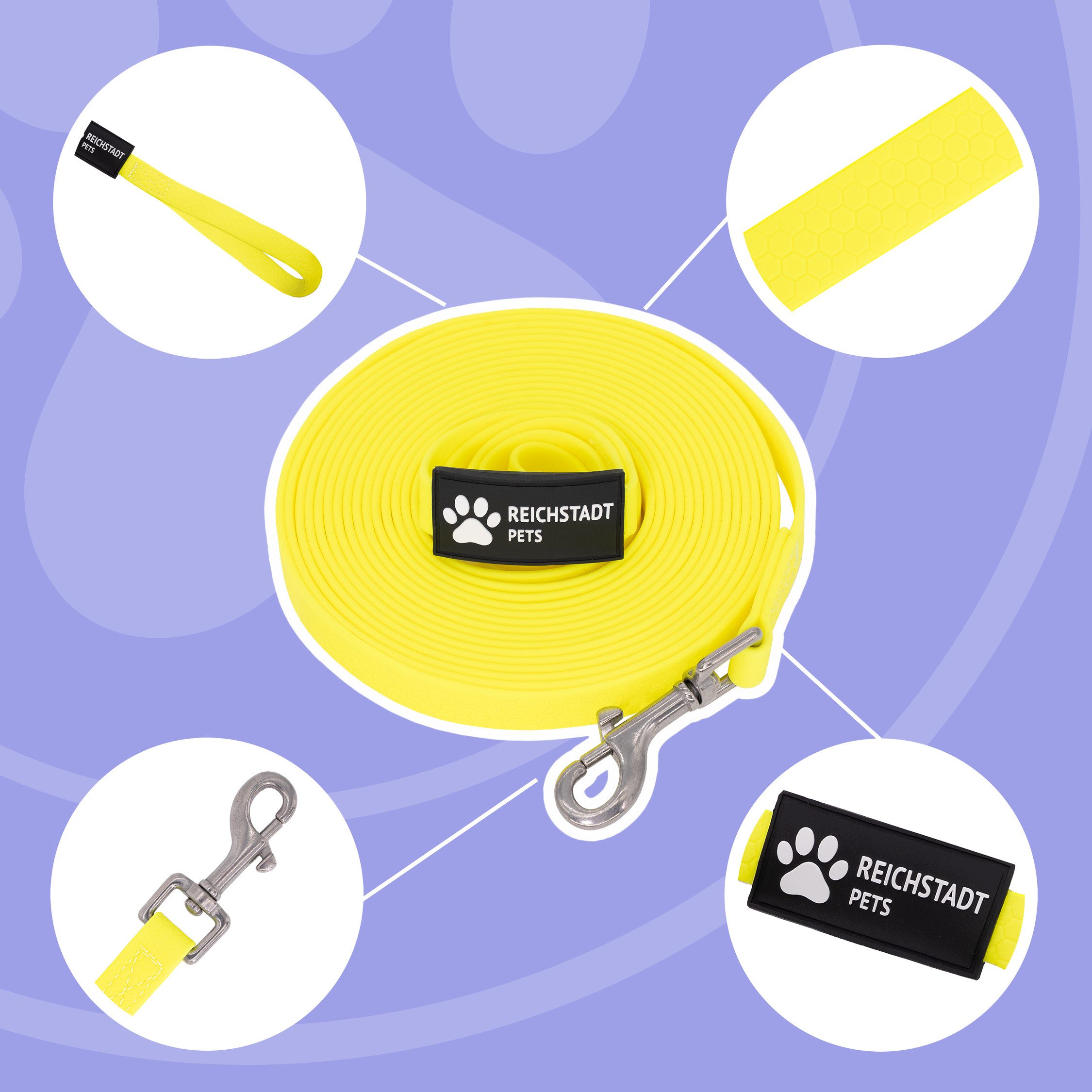 Reichstadt Hundeleine RS Pets Führleine Texturierte PVC 25RSP085, PVC, Weiche Handschlaufe mit Soft-Wrist-Strap