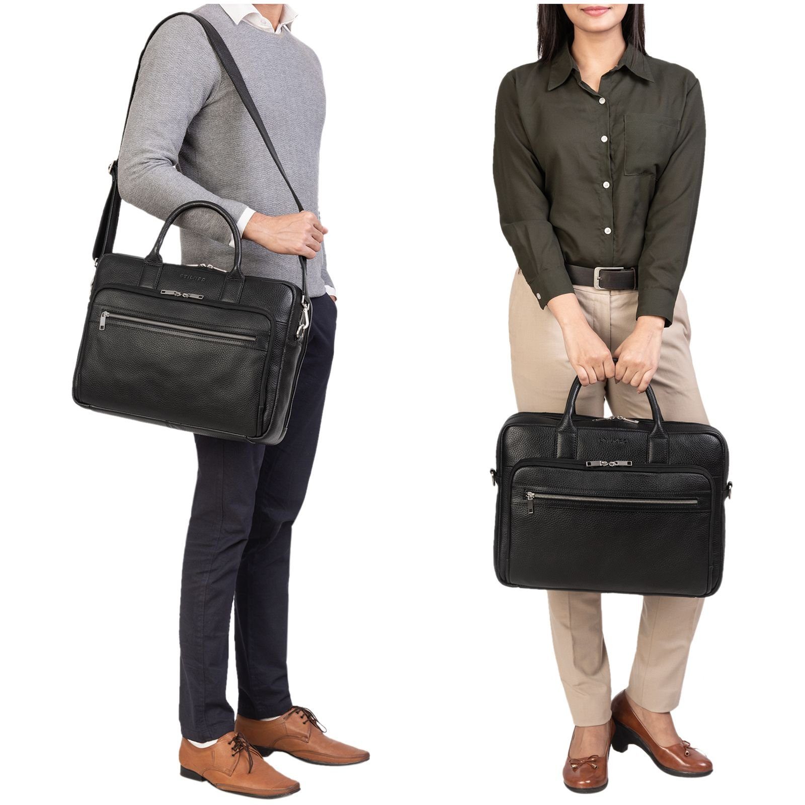 STILORD Laptoptasche "Dawson" Leder Aktentasche Umhängetasche