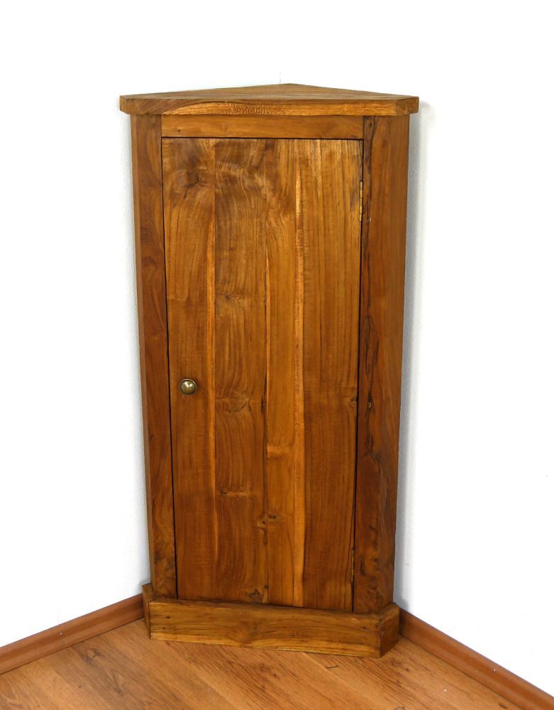 livasia Eckschrank Eckschrank mit 3 Fächern aus Java, Teakholz, 49x30x100cm