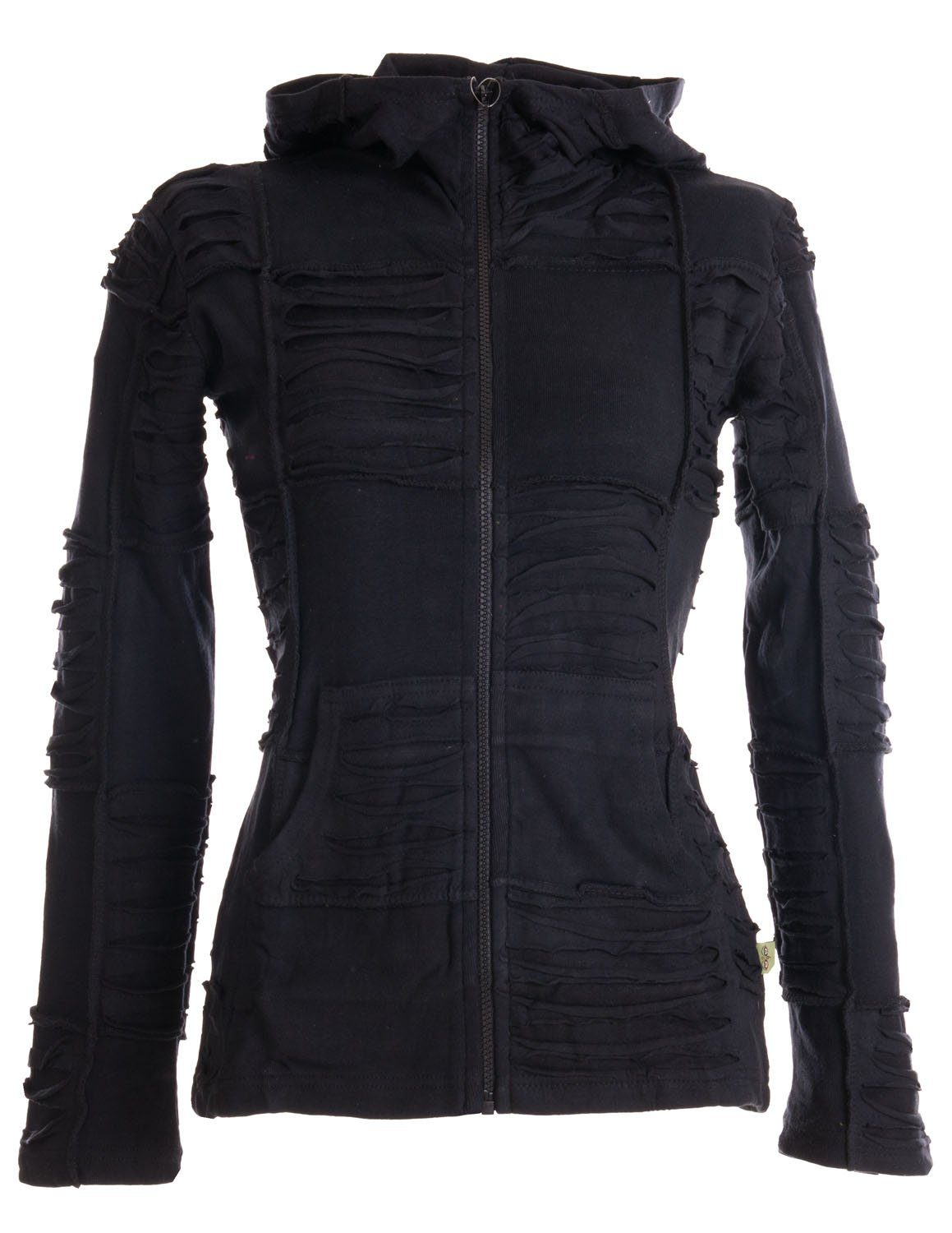 Vishes Kurzjacke Patchwork Jacke mit Cutwork und Zipfelkapuze Boho, Hippie, günstig online kaufen