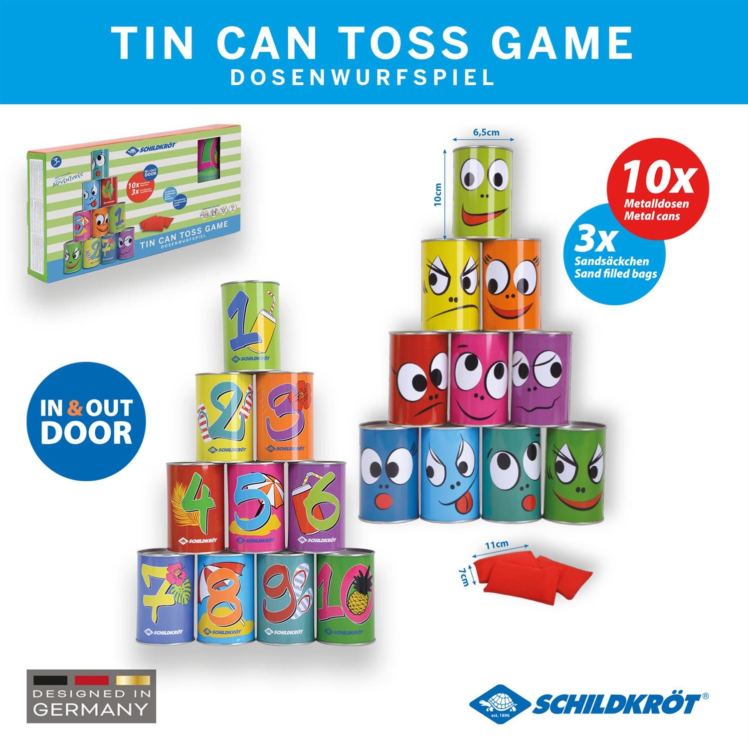 Schildkröt Spiel Dosenwurfspiel, Dosenwerfen Kinder Wurfspiel Kindergeburtstage Büchsenwerfen