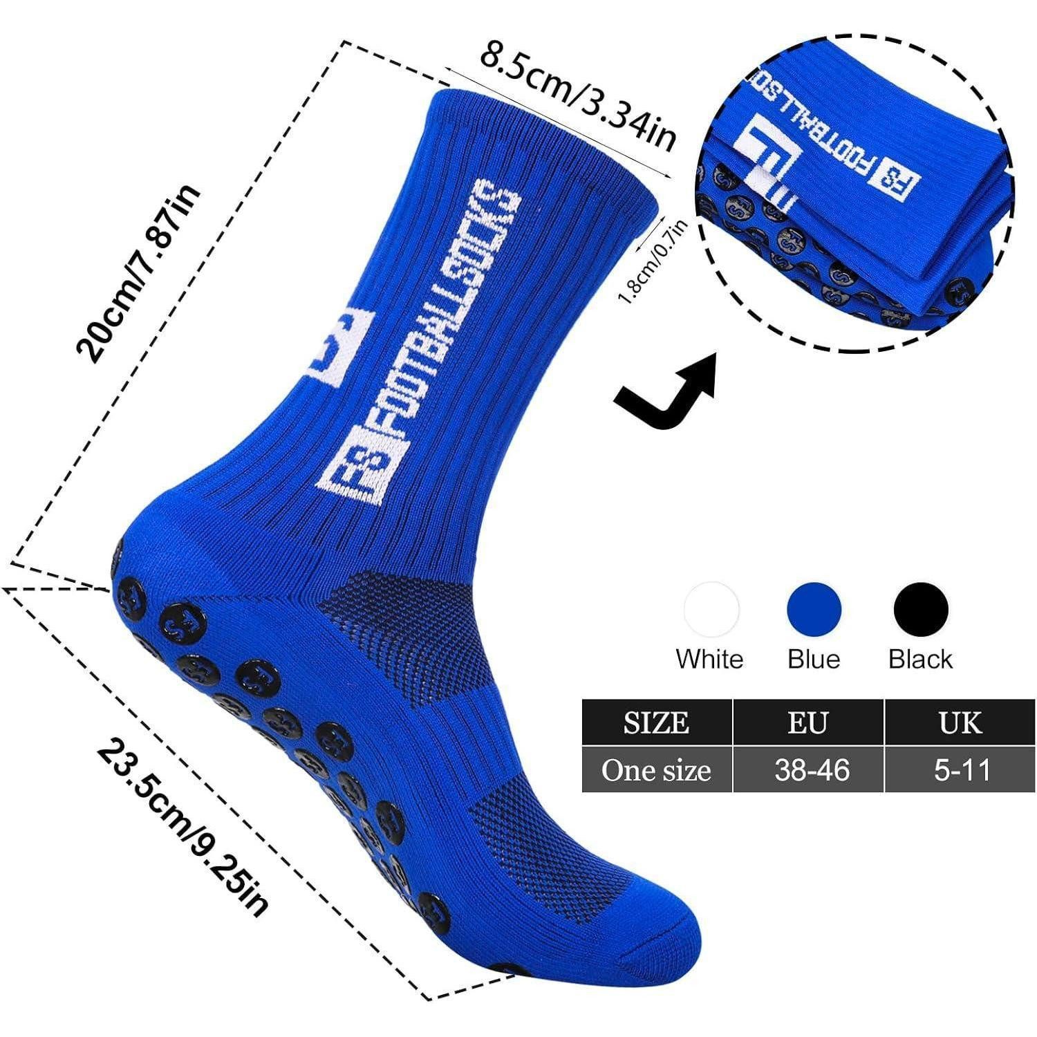 LuxusKollektion Fußballtor 3 Paare Sportsocken Herren 38-46 Anti Rutsch Grip Fußballsocken