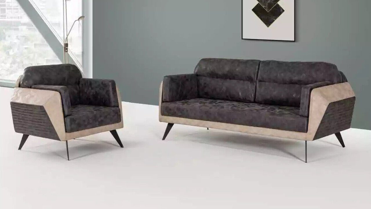 Couch Sofagarnitur JVmoebel Made Europe Sofa Moderne Stoffmöbel Set, In Dreisitzer Neu Sessel