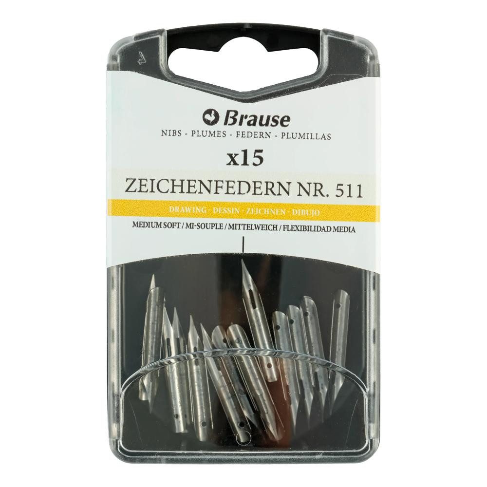 EXACOMPTA Kalligraphie-Stift Brause Box 15 Zeichenfedern mittelweich
