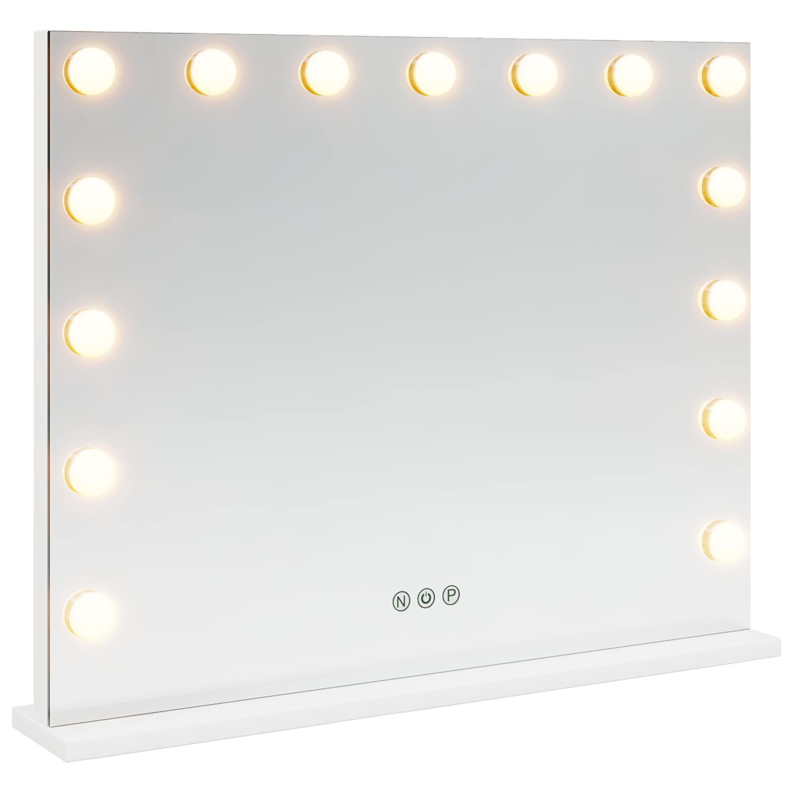 Kosmetikspiegel 58 x 10 x 47 cm LED Schminkspiegel Weiß 58x10x47 cm Glas und Stahl
