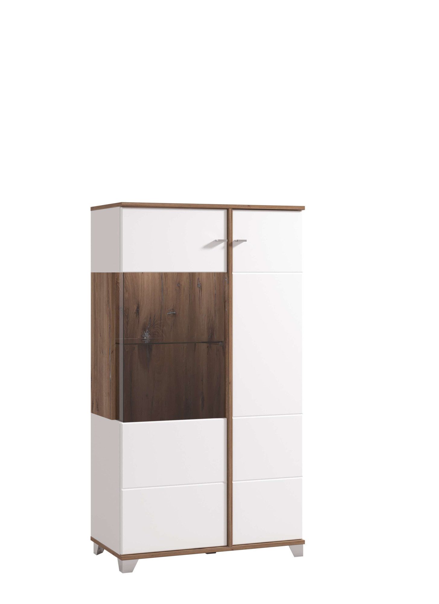 INOSIGN Highboard Burgundy Sideboard, Stauraumschrank, Anrichte, Hochschrank, B93cm, Hochglanzfronten und eine Innenausstattung in Flagstaff Eiche