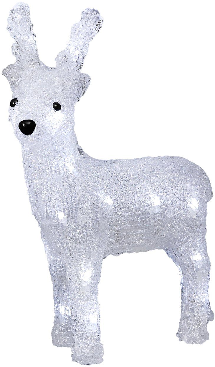 KONSTSMIDE Weihnachtsfigur Acryl Rentier, kalt 24 St), weiße LED Dioden (1 Weihnachtsdeko
