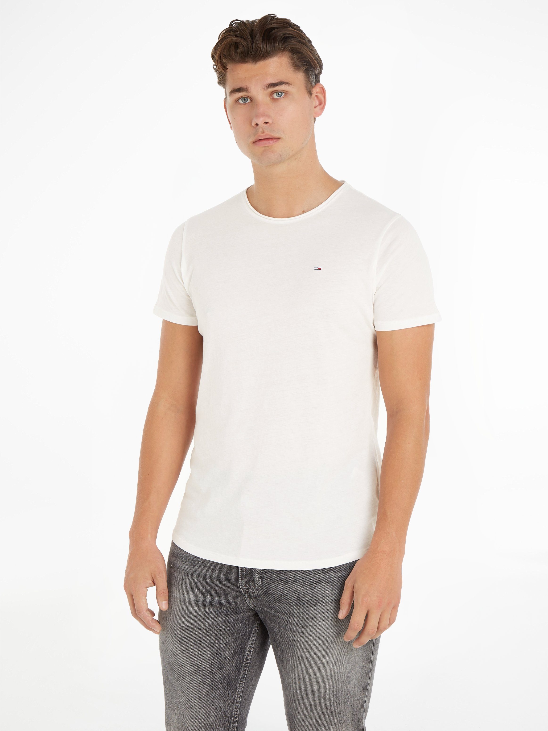 Tommy Jeans T-Shirt TJM SLIM JASPE C NECK Ancient White