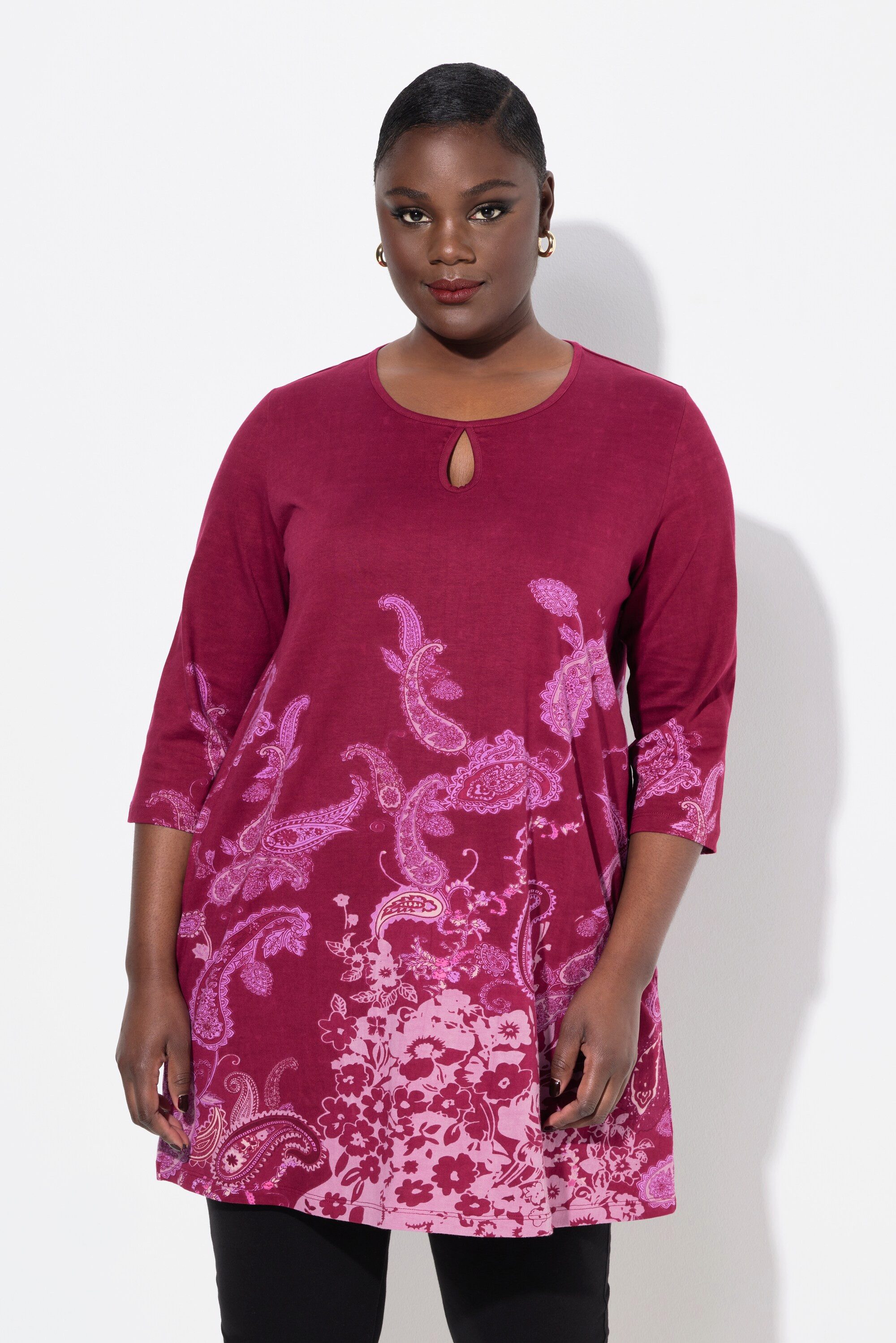 Ulla Popken Longshirt Longshirt bedruckt Rundhals günstig online kaufen