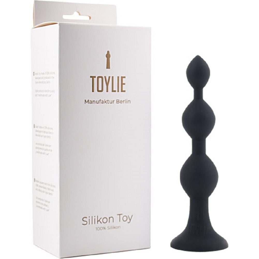 Toylie Analdildo Toylie Silikon Anal Dildo «Bullet», Schwarz, samtig weicher Analdildo mit drei Kugeln