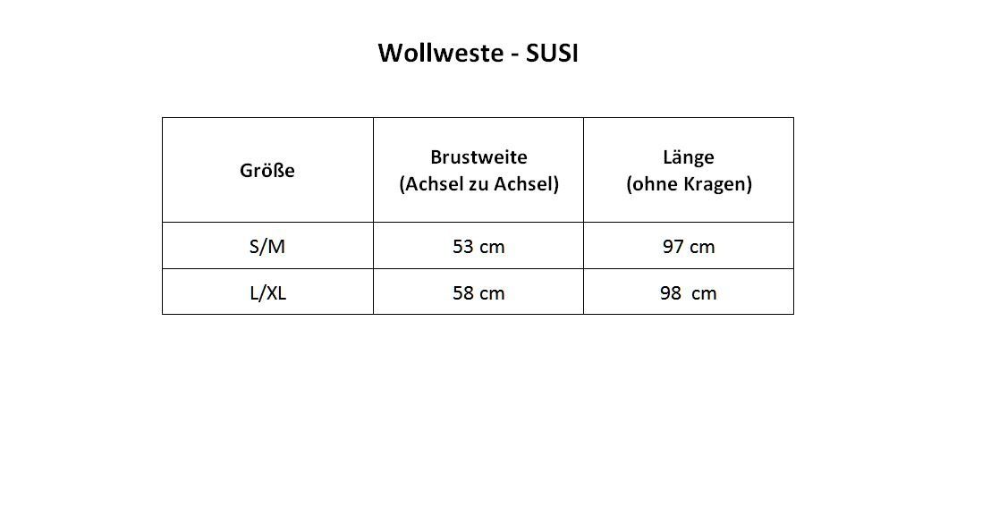 Hollert - Wollweste lang Fellweste SUSI Beige