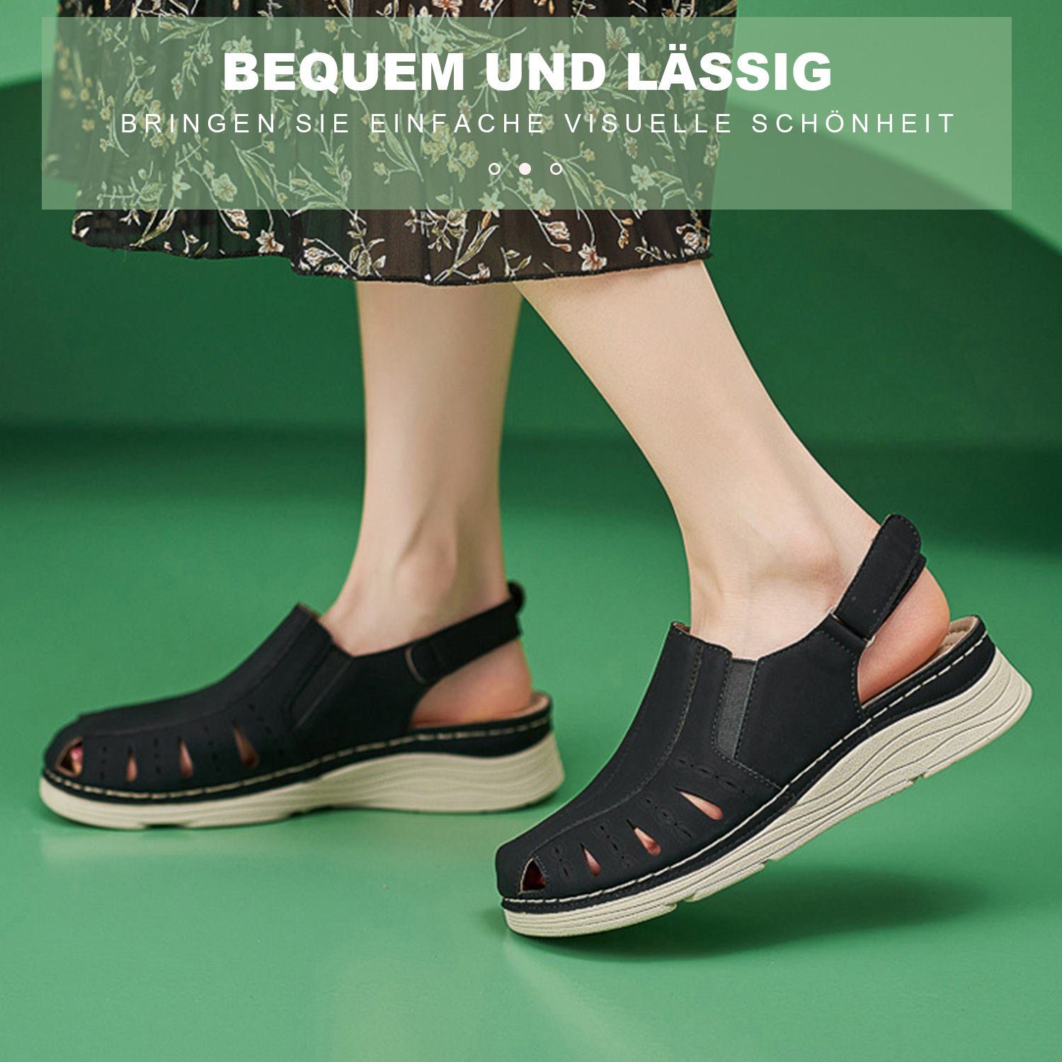 Daisred Casual Frauen Geschlossene Schuhe Schwarz Damen Sandalette Sandalen