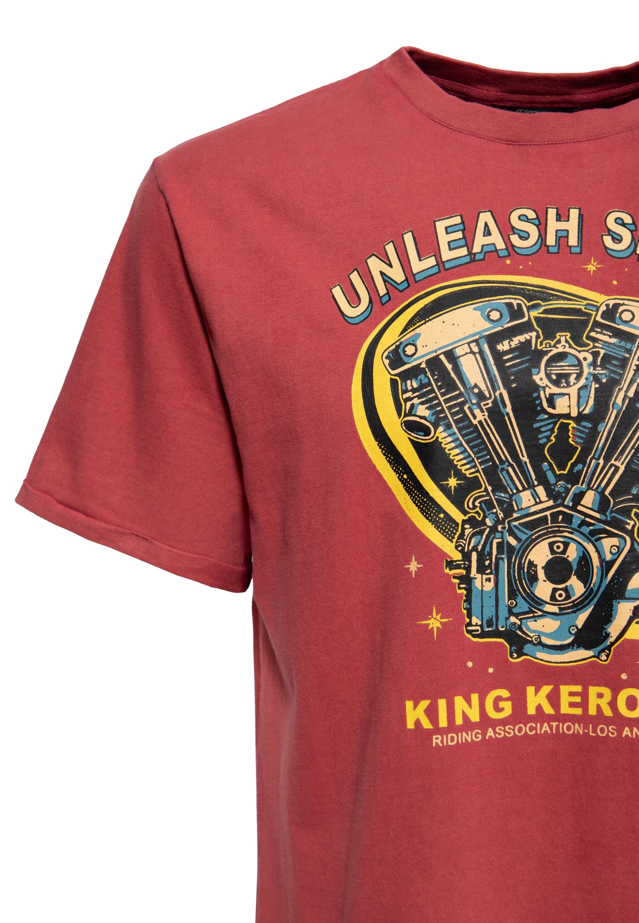 KingKerosin Print-Shirt Unleash Spirit (1-tlg) im Retro-Stil