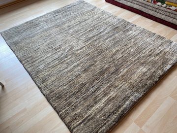 Orientteppich Perserteppich Perser Gabbeh Teppich Beige Grau 193 x 149 cm, Morgenlandbazar, Echte PErser Gabbeh aus 100% ungefärbter Schurwolle