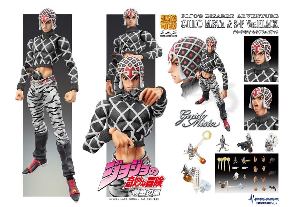 Medicos Entertainment Actionfigur JoJo's Bizarre A. Pt5 Chozokado Guido Mista & Sex Pistols Actionfigur