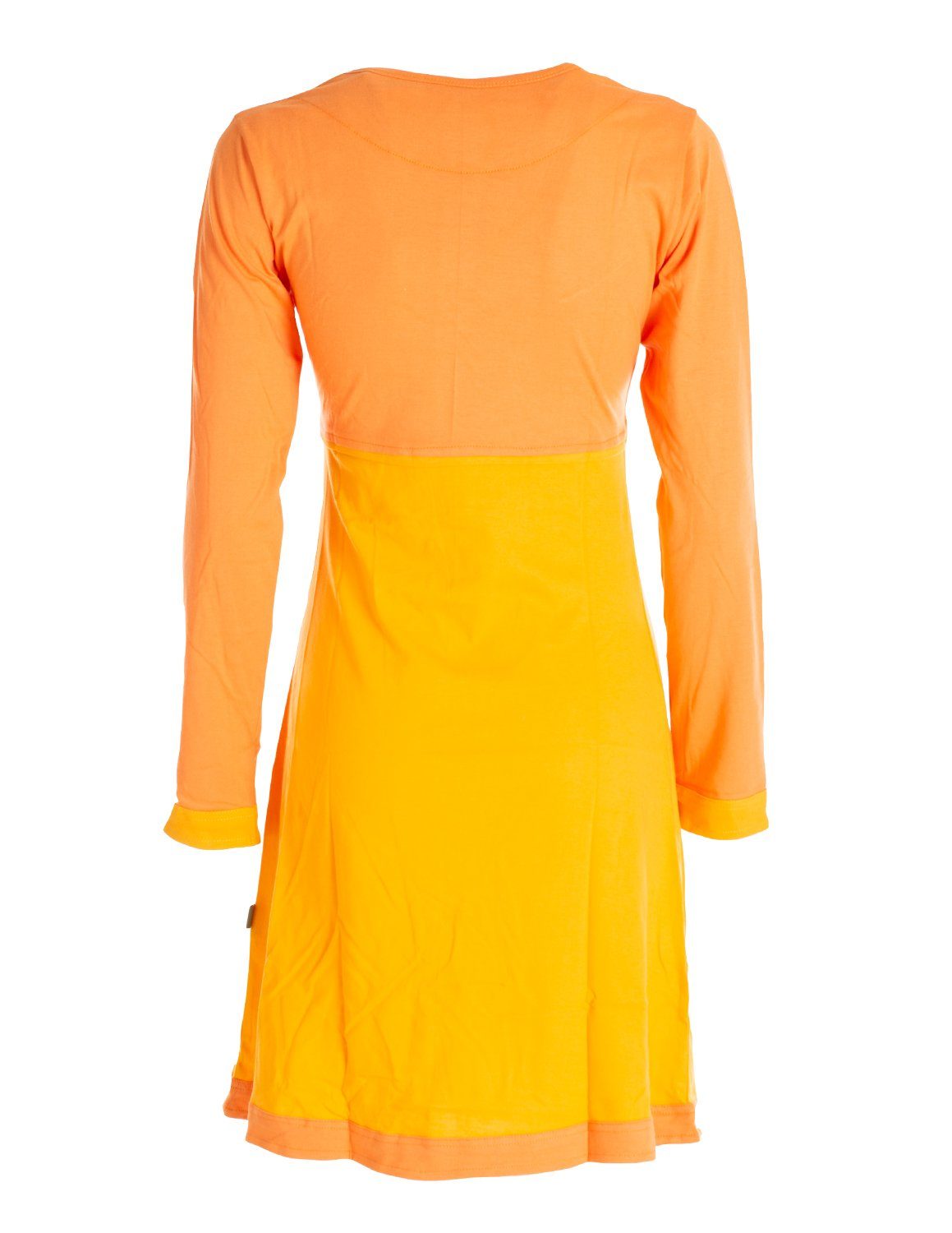 Vishes Jerseykleid Langarm Damen Longshirt orange Jerseykleid Style Bio-Baumwolle GOTS Goa, Boho Hippie, Kleid Elfen