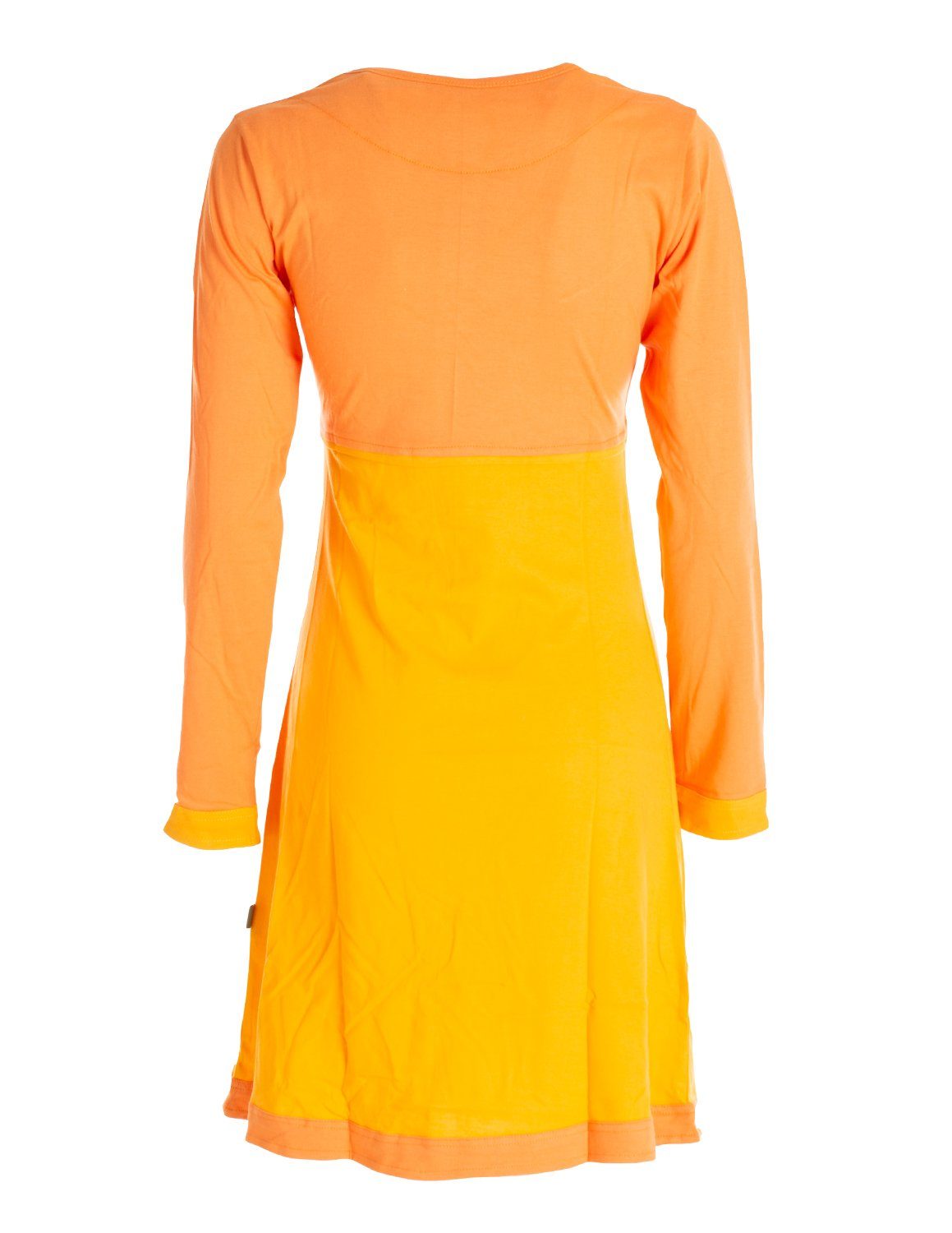 Langarm Style Goa, Bio-Baumwolle Elfen Kleid Damen GOTS Hippie, Jerseykleid Jerseykleid Vishes orange Boho Longshirt