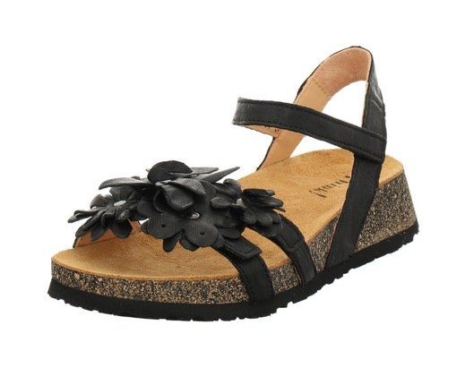 mit Sandalette Klettverschluss schwarz-Blüten KOAK DAMEN Think!