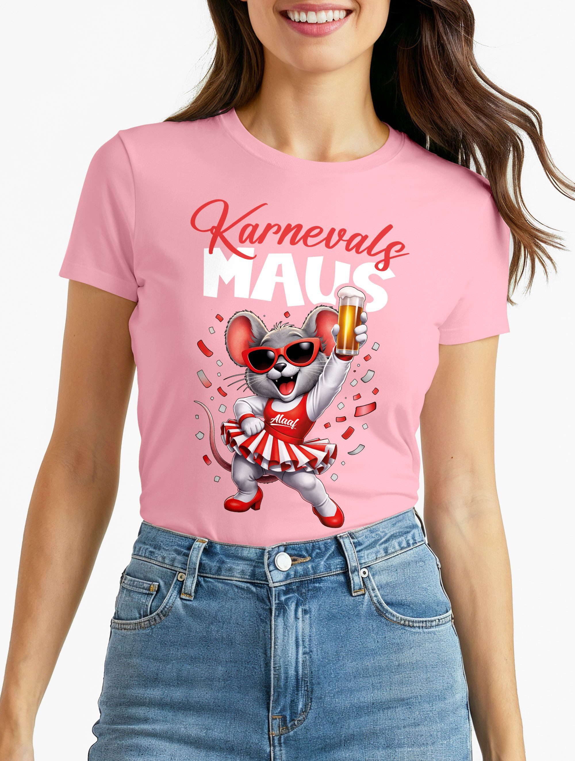 MoonWorks Print-Shirt Damen T-Shirt Fasching Karneval Ersatz Verkleidung Ka günstig online kaufen
