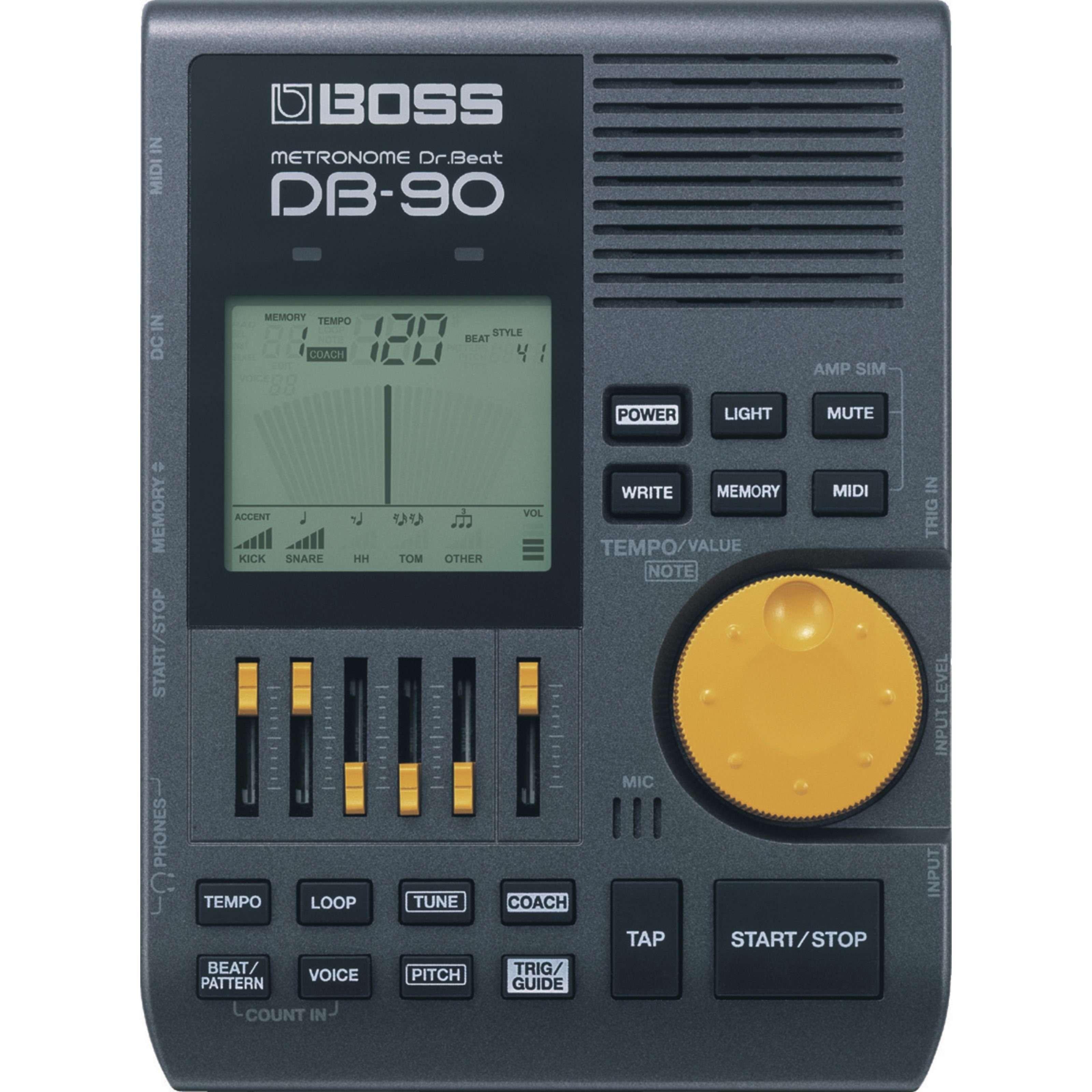BOSS Metronom, (DB-90 Dr.Beat Digital-Metronom mit MIDI-Eingang, Zubehör für Drums, Metronome & Übungspads), DB-90 Dr.Beat Digital-Metronom mit MIDI-Eingang - Zubehör für Drums