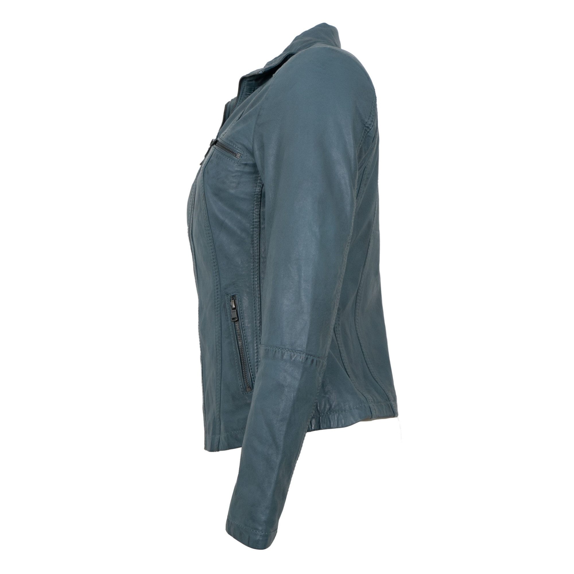 7eleven Lederjacke Vinca 7eleven - Damen Lederjacke Lammnappa hellblau günstig online kaufen