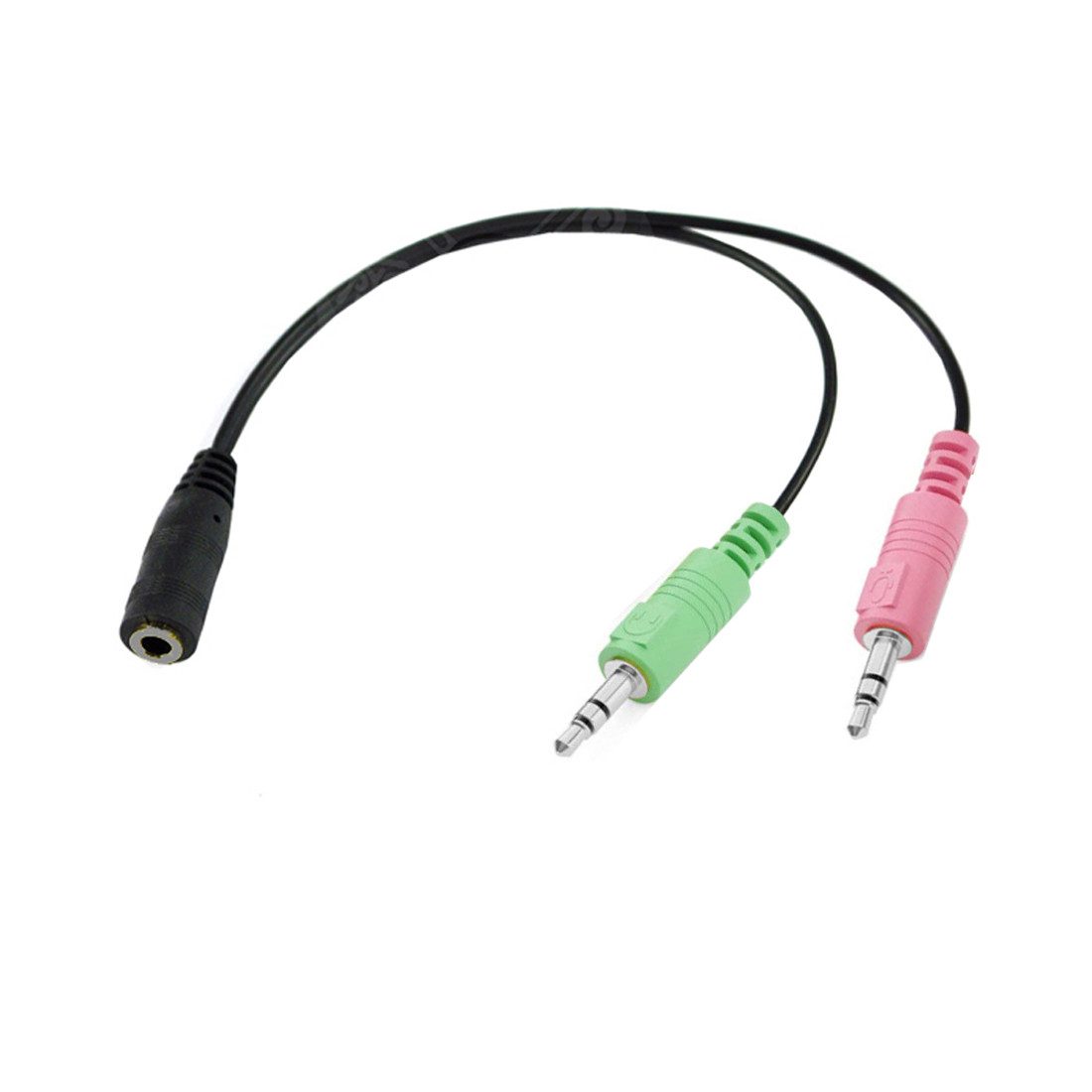 I32 Headset PC Laptop Adapter 1x 3,5mm Klinke Buchse auf 2x 3,5mm 18cm Audio-Kabel