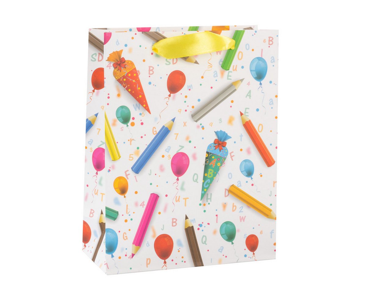 Idena Tragetasche Geschenktasche - Stifte & Schultüte, 18 x 23 x 8 cm, 210g/m²