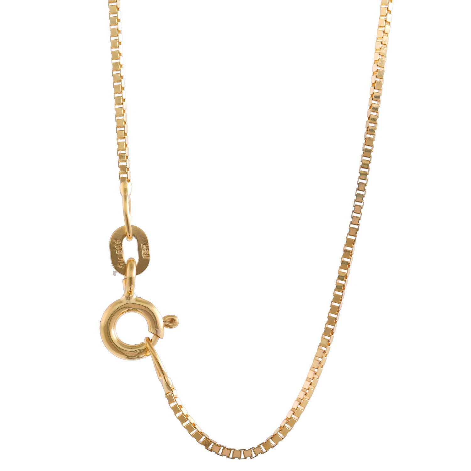 HOPLO Goldkette Goldkette Venezianerkette Halskette 0,9 mm - 60 cm 585-14 Karat Gold, Made in Germany